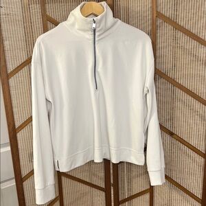 Athleta White Half-Zip Sweatshirt
